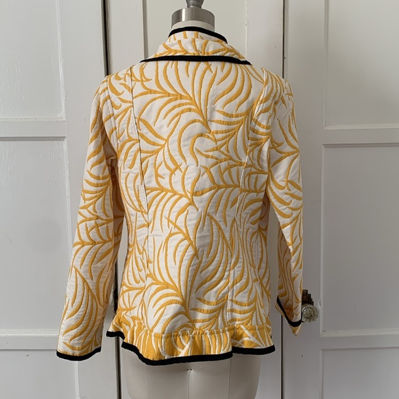 Museum Giftshop Lightweight Like New Quilted Jacket Yellow & Black Trim Sz Med - Picture 7 of 12